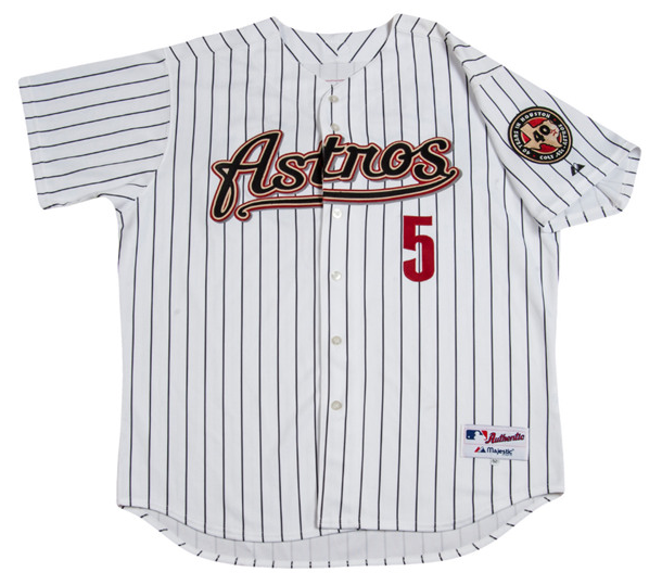 Men's Houston Astros #5 Jeff Bagwell White Cool Base Stitched Baseball Jersey
